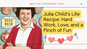 Julia Child cooking on her TV show, revolutionizing American cuisine